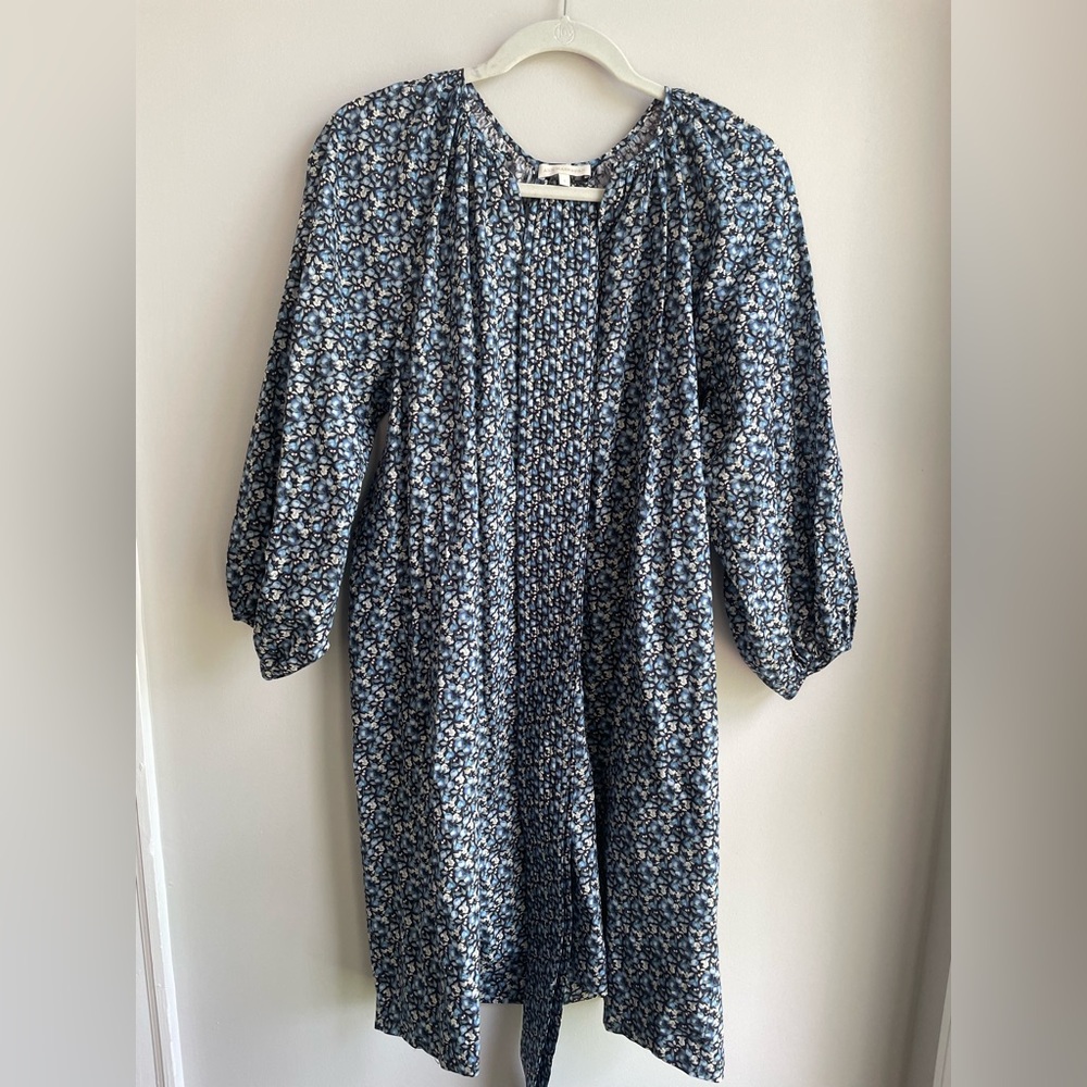One of a Kind Sample Sale Ann Mashburn Belted Dress in Blue Liberty Fabric Small